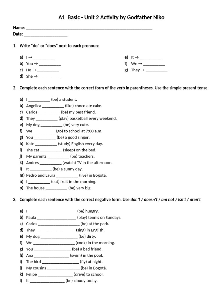 Unit 2 A1Basic | PDF