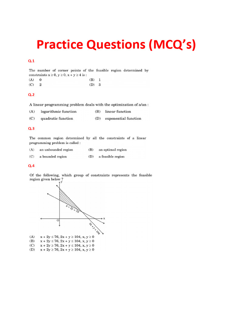 Practice Questions 1-4 | PDF