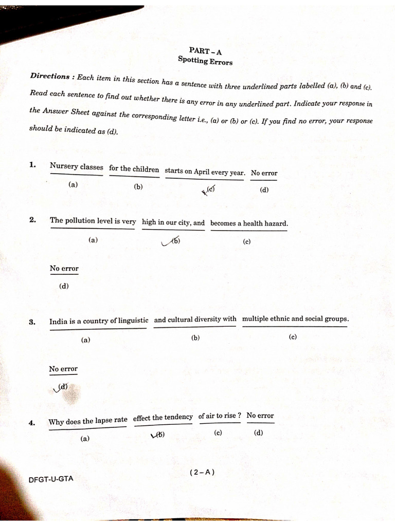 Nda Gat Question Paper | PDF