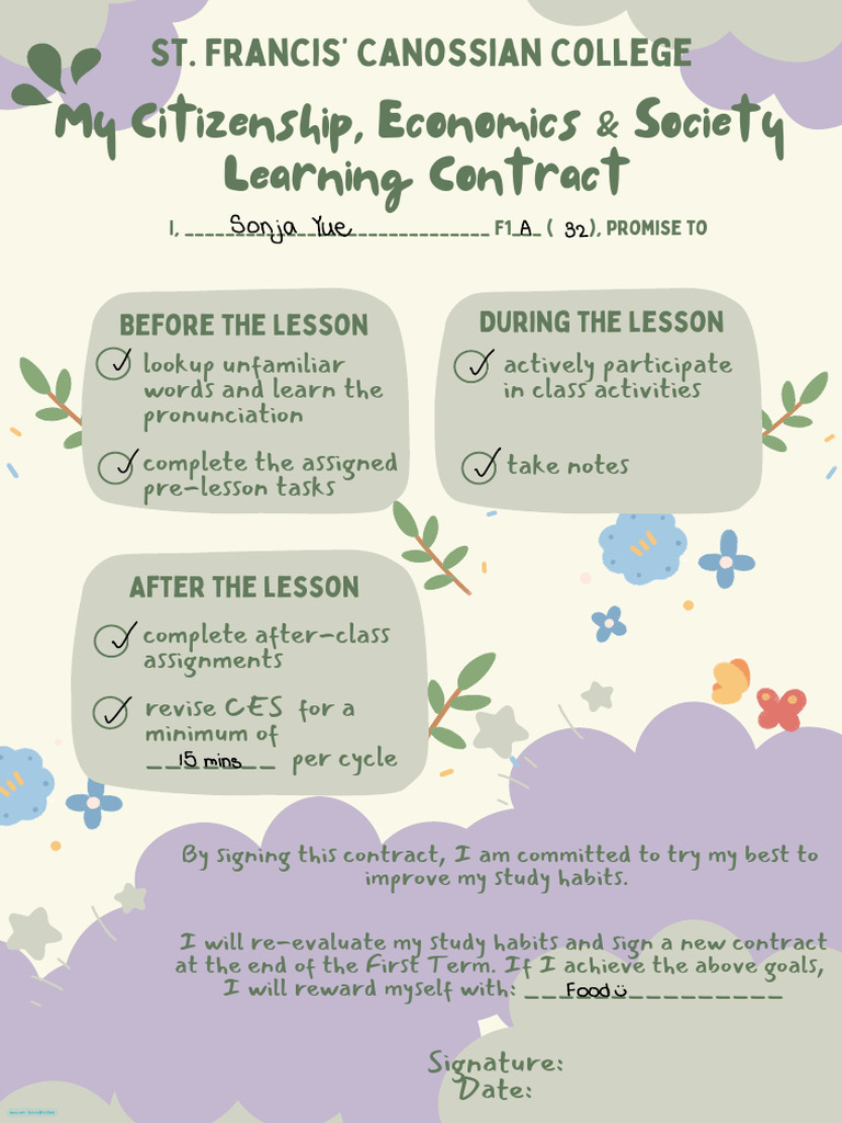 Learning Contract (CES) | PDF