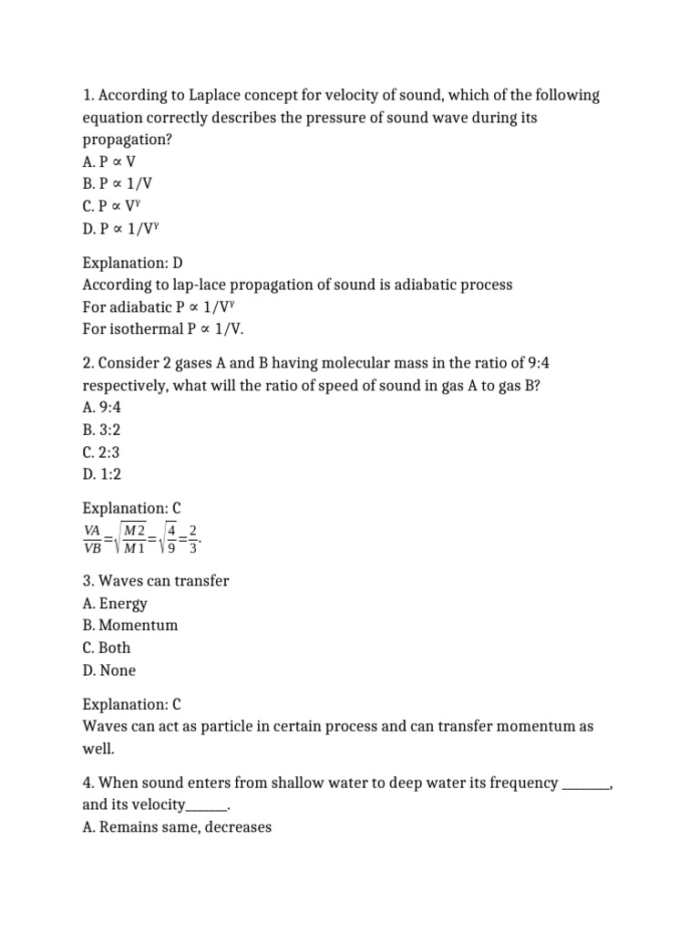 Physics Test-3 2024 Chap 8 and 10 Test | PDF | Waves | Sound