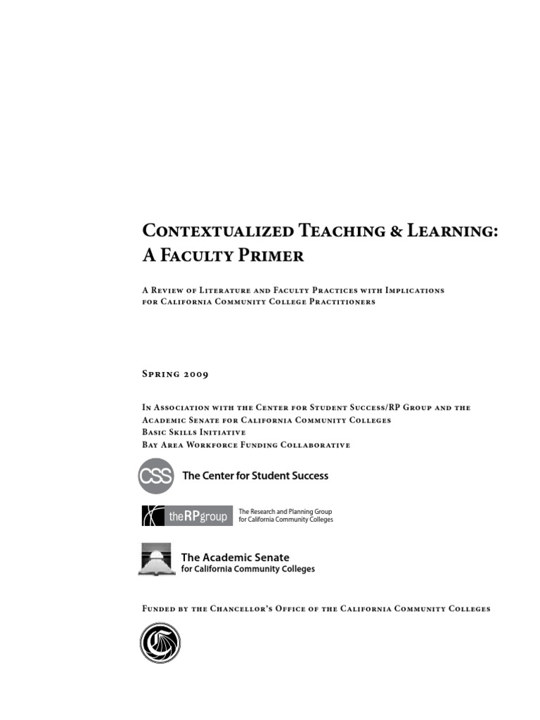 Contextualized Teaching & Learning: A Faculty Primer: Spring 2009 | PDF ...
