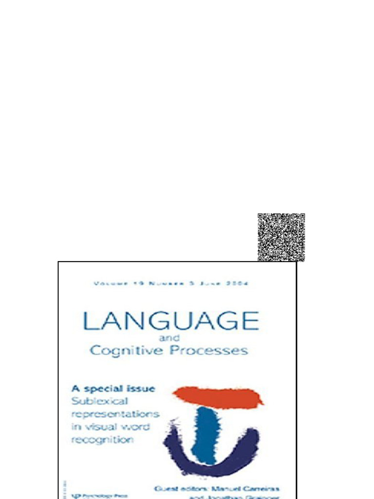Sublexical Representations in Visual Word Recognition Special Issue of ...