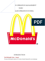 McDonald's Operation in India Project