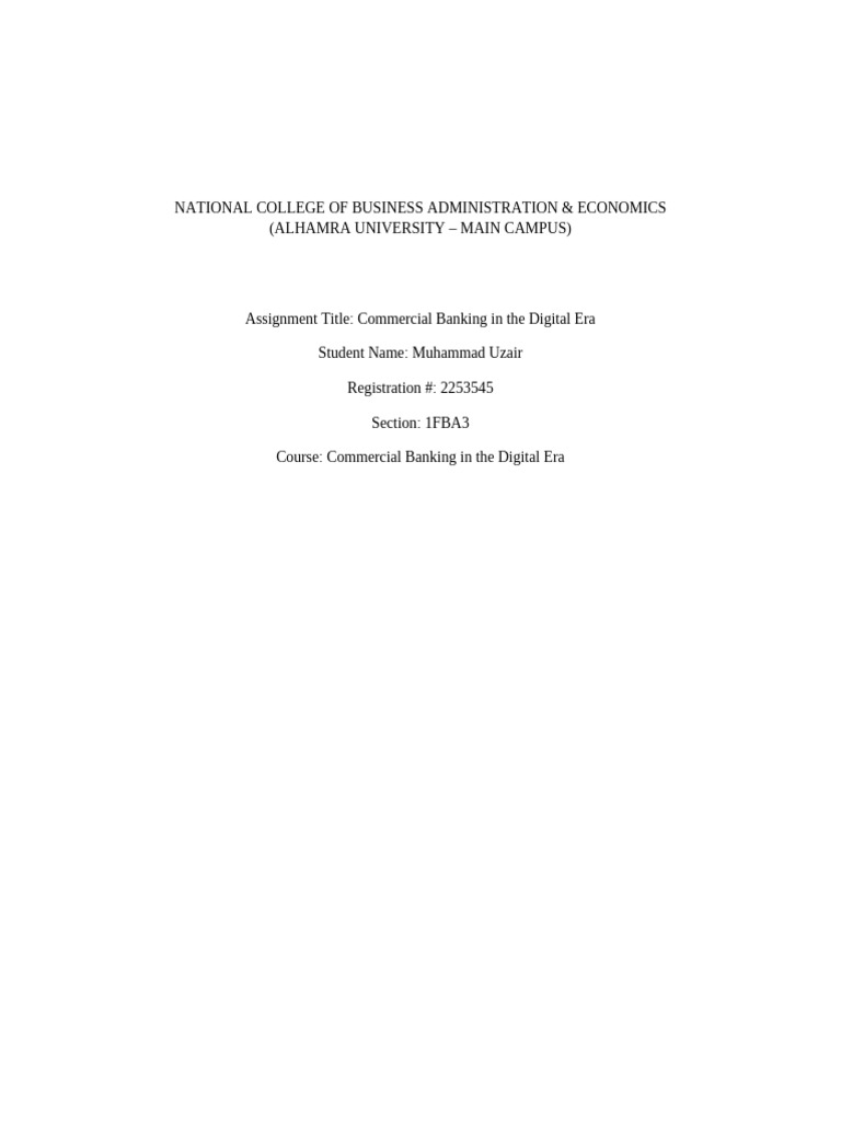 3rd and 4th Week Assignment | PDF | Banks | Financial Technology