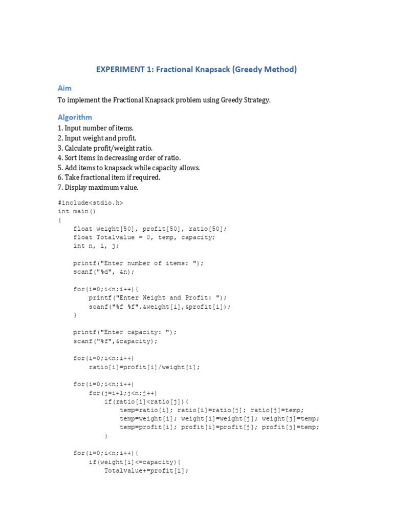 DAA Practical File | PDF | Applied Mathematics | Theoretical Computer ...