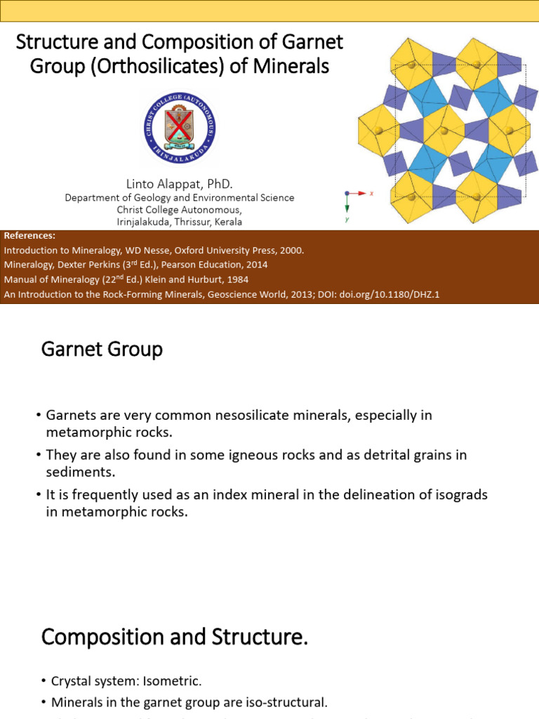 2. Garnet Group (Orthosilicates) | PDF | Minerals | Mineralogy