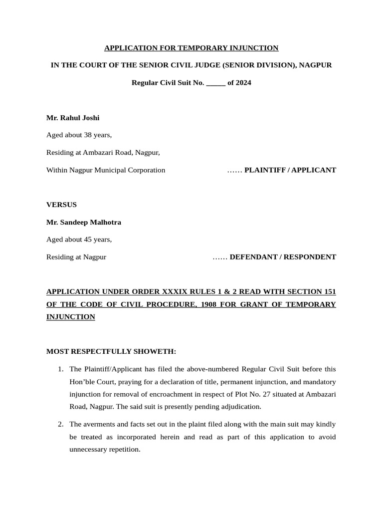 Ex. 8 - Application For Temporary Injunction | PDF | Lawsuit | Injunction
