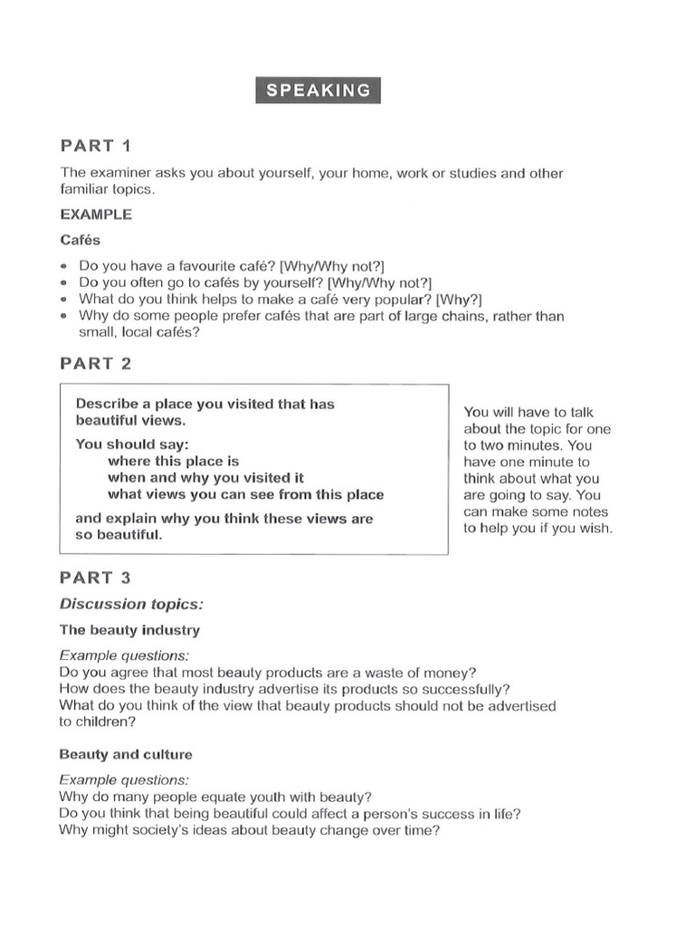 Speaking Test | PDF