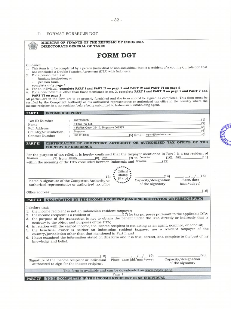 Formulir DGT | PDF