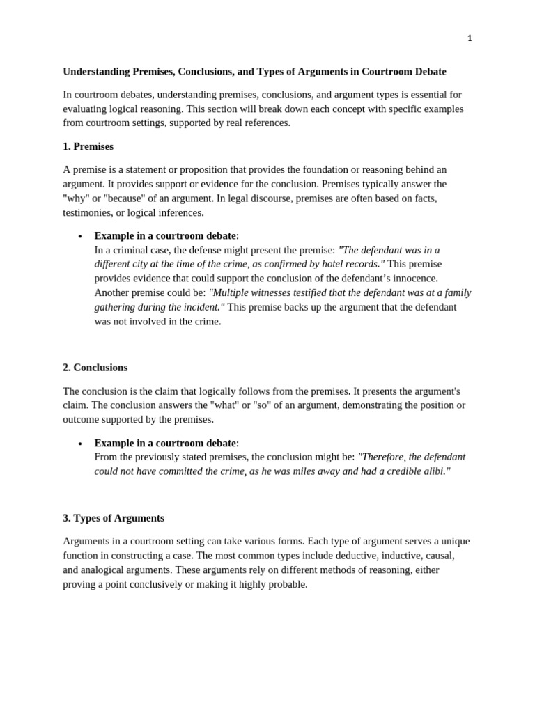 Understanding Premises and Conclusions | PDF | Argument | Inductive ...