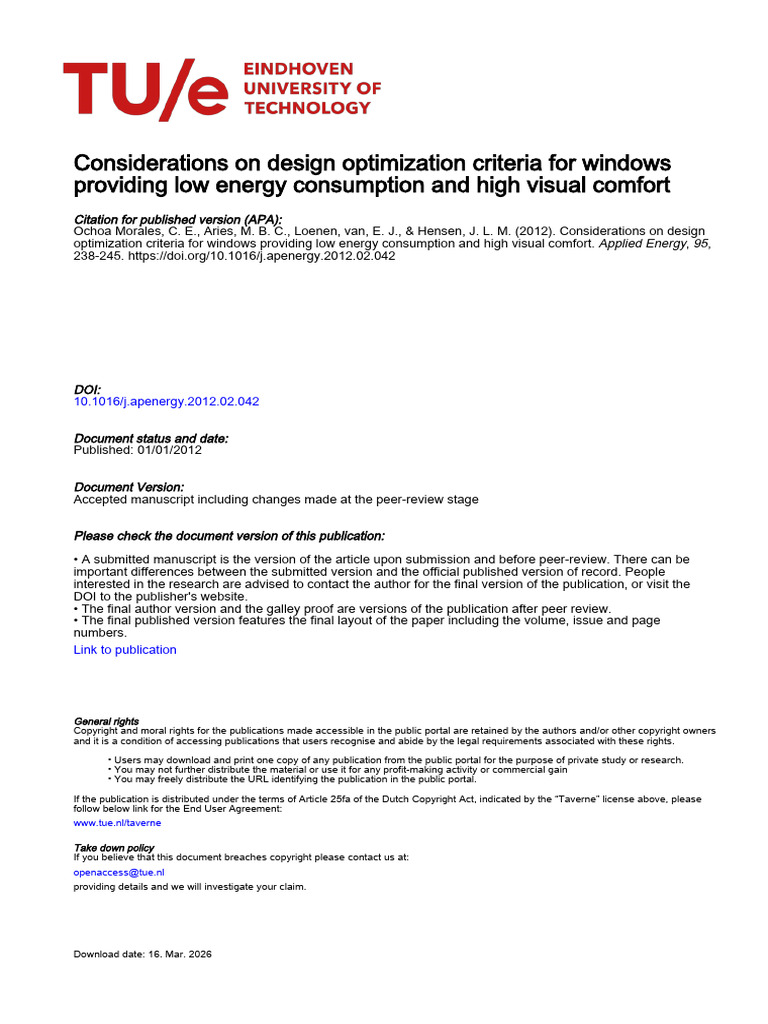 Considerations On Design Optimization Criteria For Windows | PDF ...