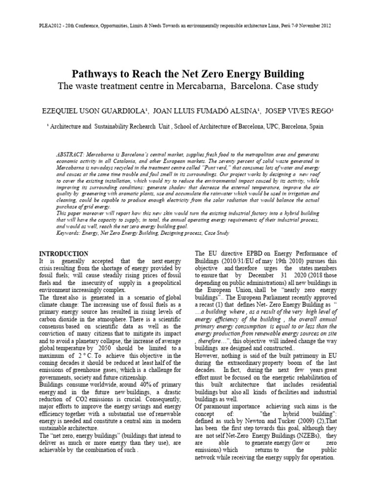 Pathways To Reach The Net Zero Energy Bu | PDF | Photovoltaics ...