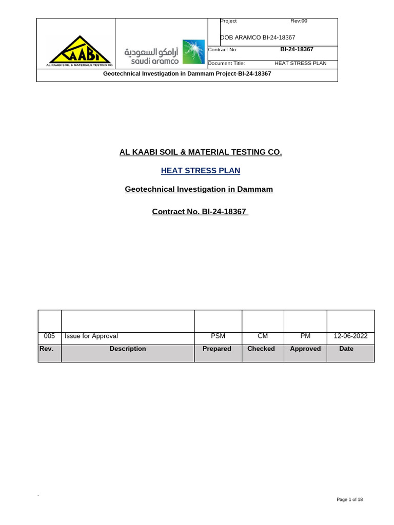 Heat Stress Management Plan | PDF | Heat Transfer | Hyperthermia