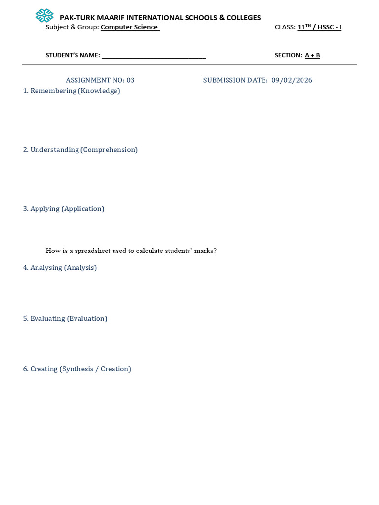 Work Sheet | PDF