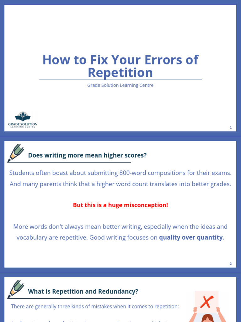 How To Fix Your Errors of Repetition | PDF | Amusement Park | Linguistics