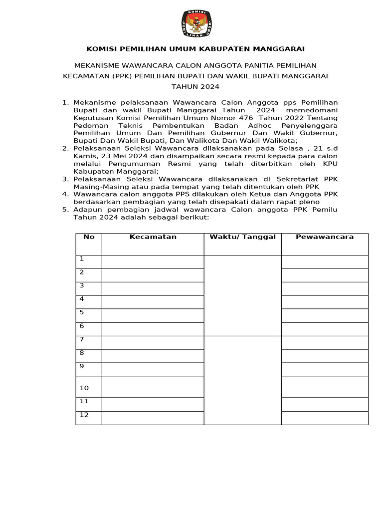 Form Wawancara Pps Manggarai | PDF