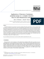 Application of Theorem of Minimum Potential Energy To A Complex Structure Part II: Three-Dimensional Analysis