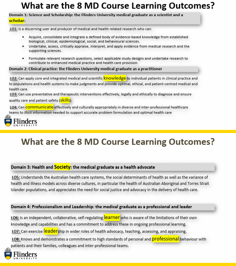 What Are The 8 MD Course Learning Outcomes | PDF | Health Care ...