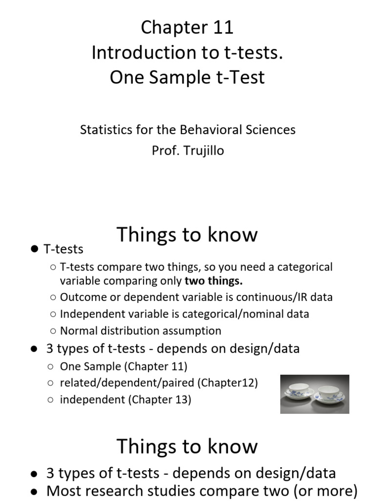 Chapter11 - One Sample T Test | PDF | Student's T Test | P Value