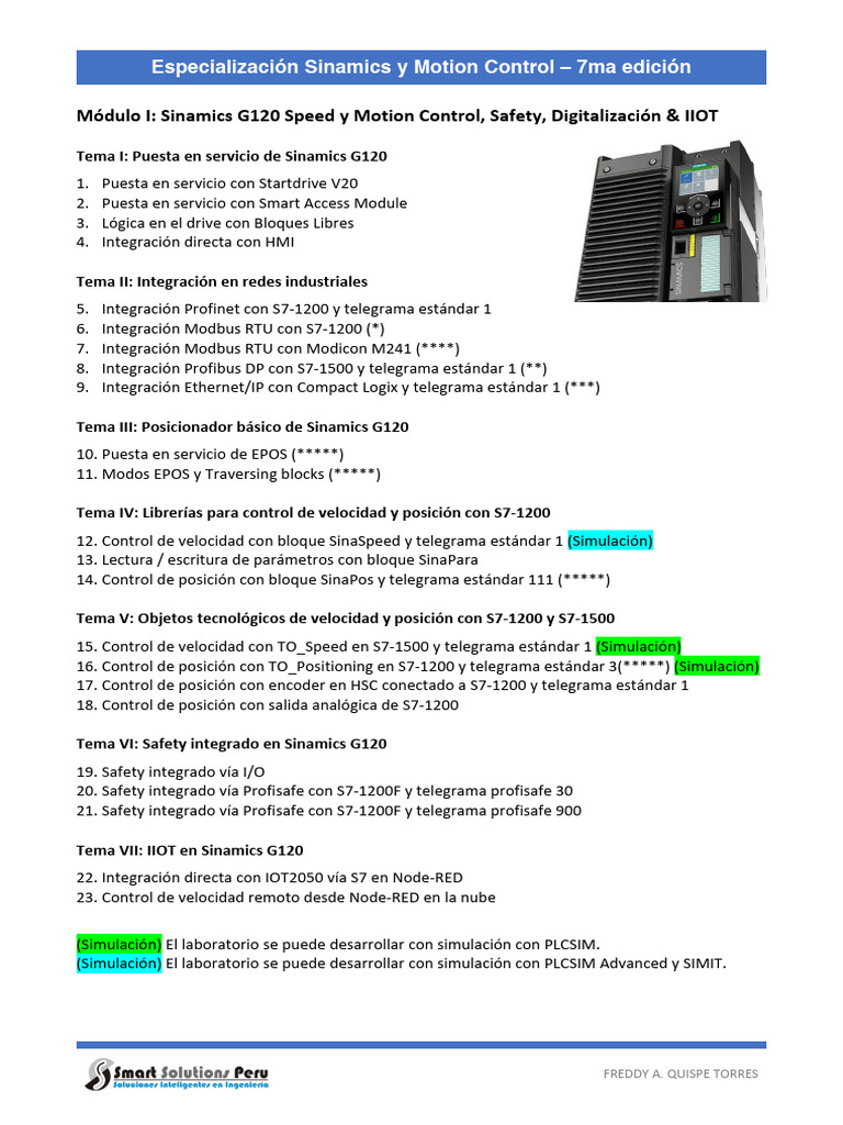 Especializacion Sinamics y Motion Control-1 | PDF | Controlador lógico ...