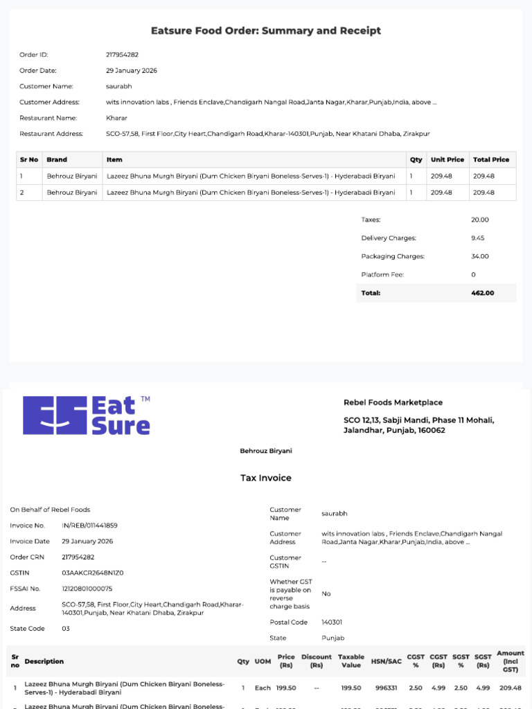 Invoice CRN 217954282 | PDF