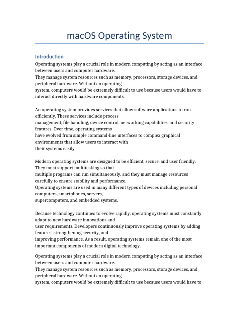 MacOS Long | PDF | Operating System | Process (Computing)