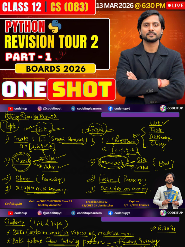 Day 02 Python Revision Tour 02 Part 02 CODEITUP (1) | PDF ...