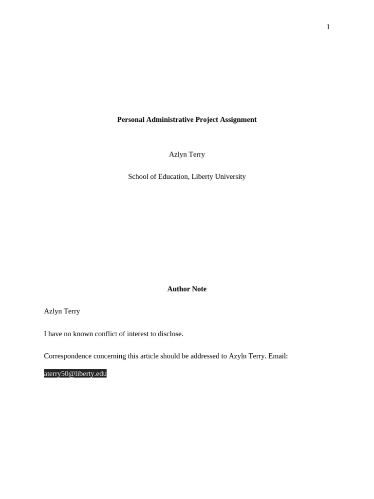 Personal Administrative Project Assignment | PDF | Student Affairs ...