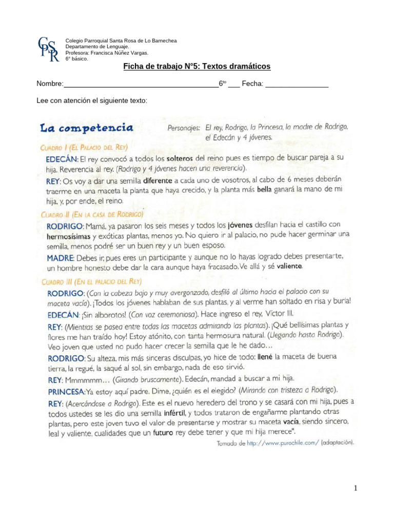 Ficha Comp Lect 5 6to | PDF