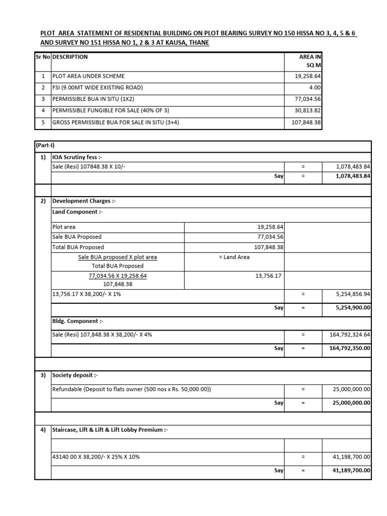 Plot Area Statement-Dar-ul-Falah | PDF | Real Property Law
