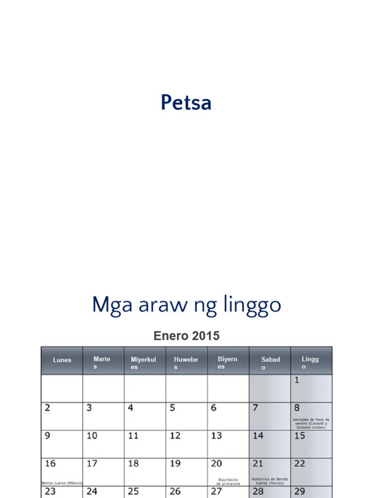 Aralin 2 Petsa | PDF