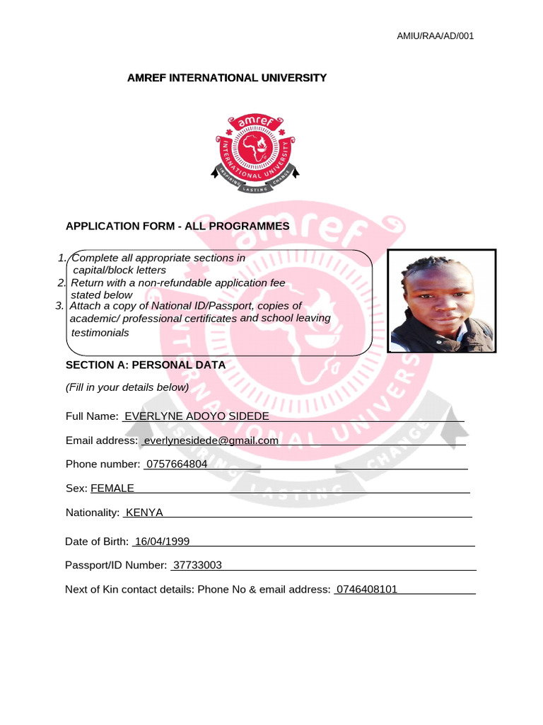 Application Form All Courses | PDF | Academic Degree | Qualifications