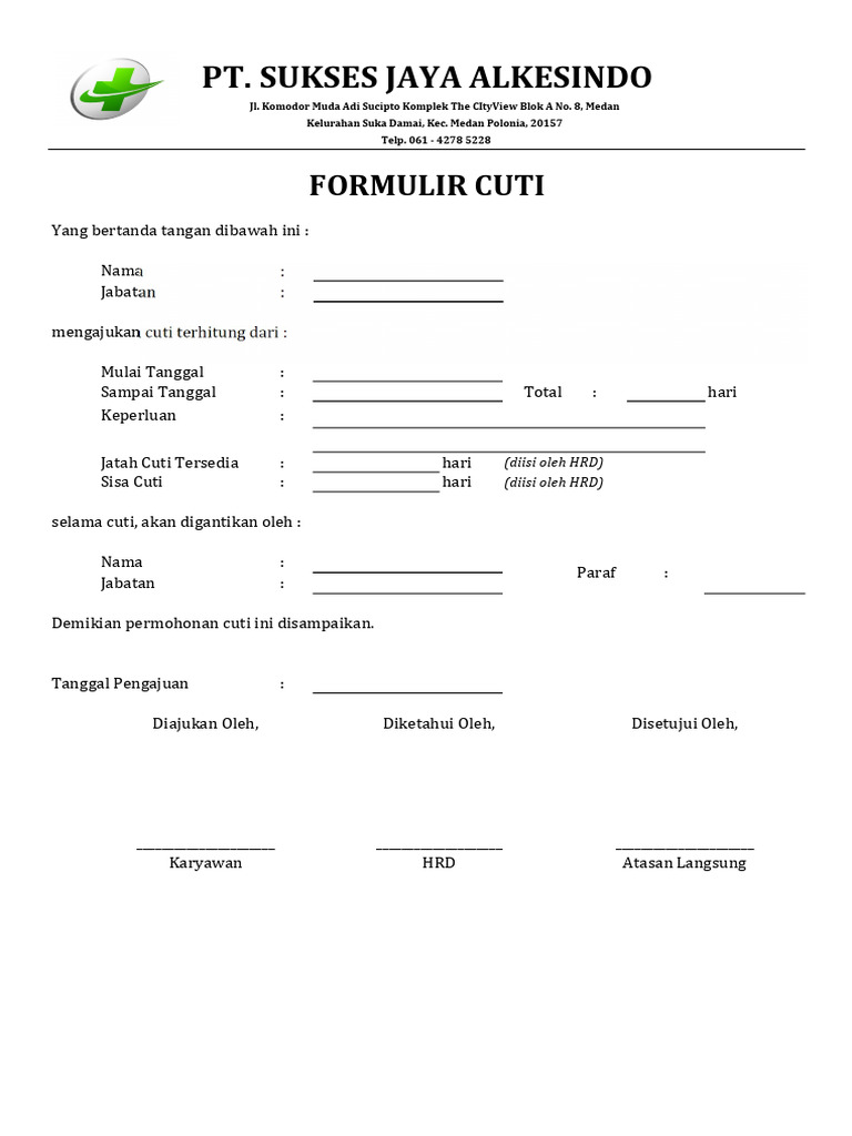 Form Cuti Karyawan | PDF