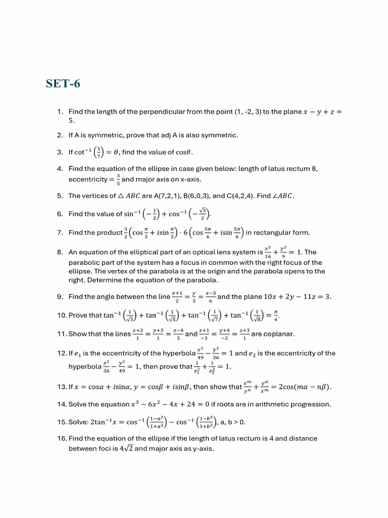 Maths Questions 2026-1 | PDF