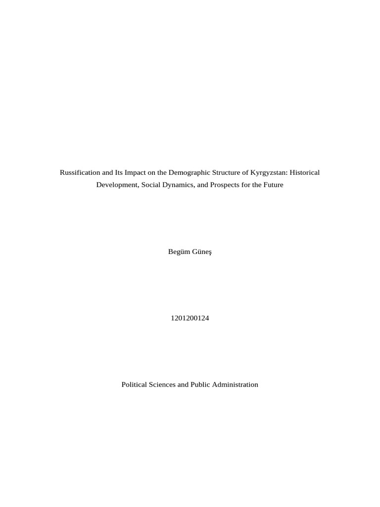 Russification and Its Impact On The Demographic Structure of | PDF ...