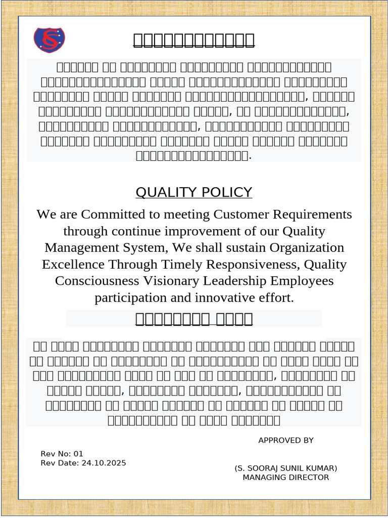 Quality Policy All Language | PDF