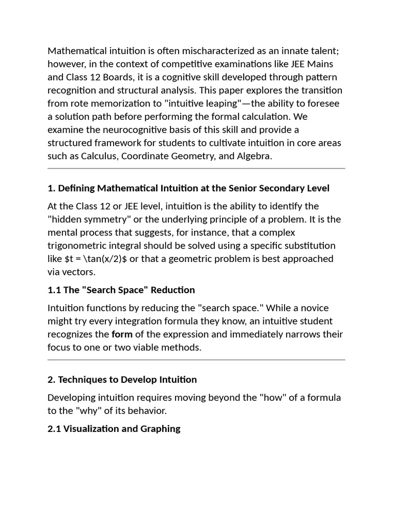 Mathematical Intuition Development | PDF | Geometry | Integral