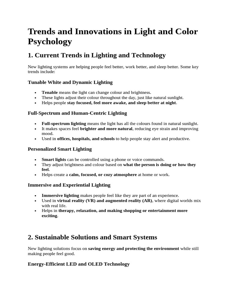 Trends and Innovations in Light and Color Psychology-LIGHTING | PDF ...
