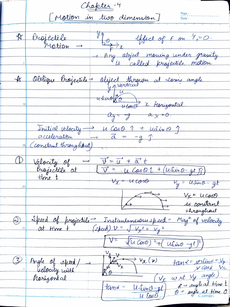 Formula Sheet 2 Dimensional Motion | PDF | Change | Rates
