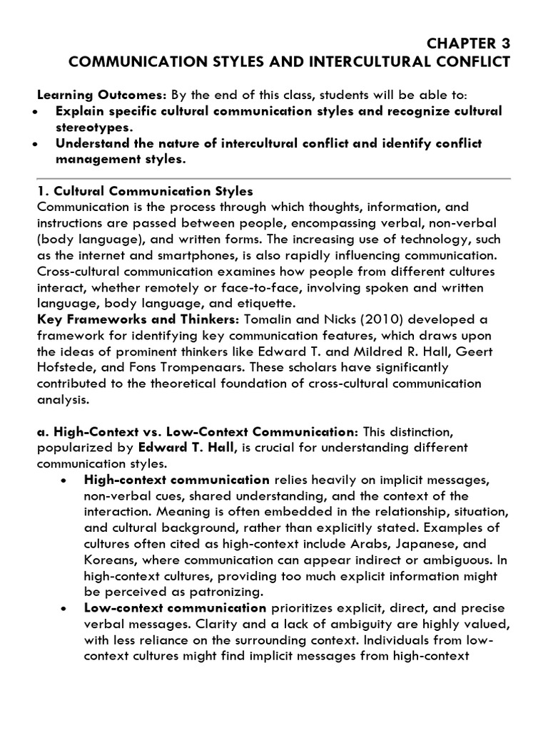 3 Communication Style and Conflict | PDF | Communication | Nonverbal ...