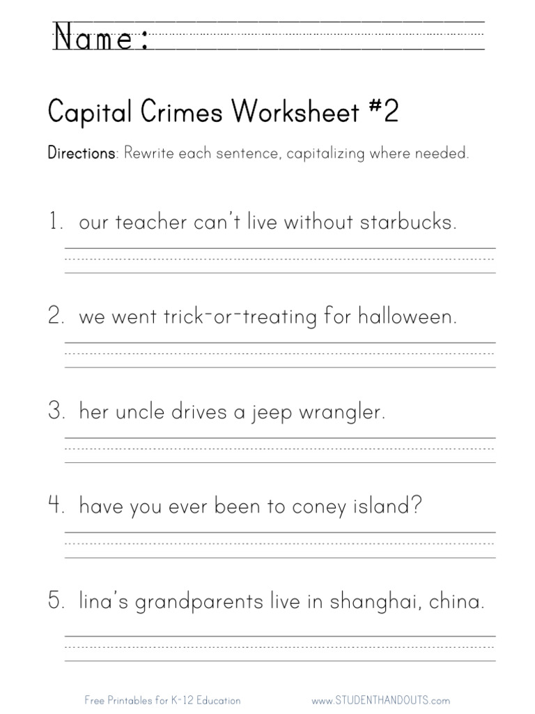 Capital Crimes 2 Worksheet | PDF