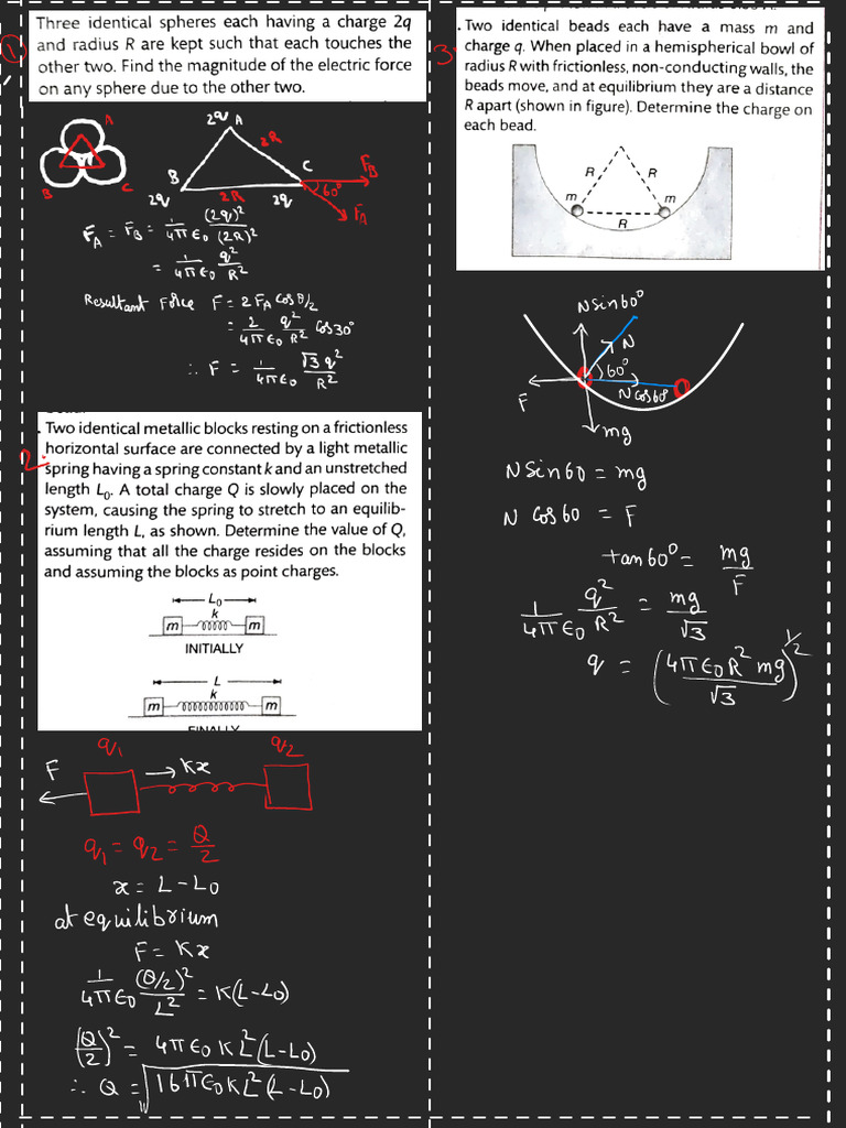 Electrostatic Force Problems | PDF