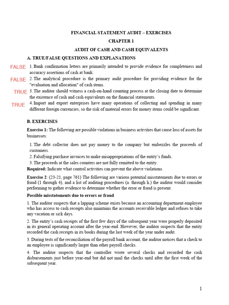 ACC716 - FS Audit - Exercises | PDF | Audit | Fixed Asset
