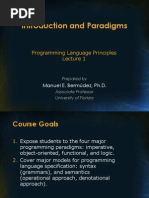 Introduction and Paradigms: Programming Language Principles