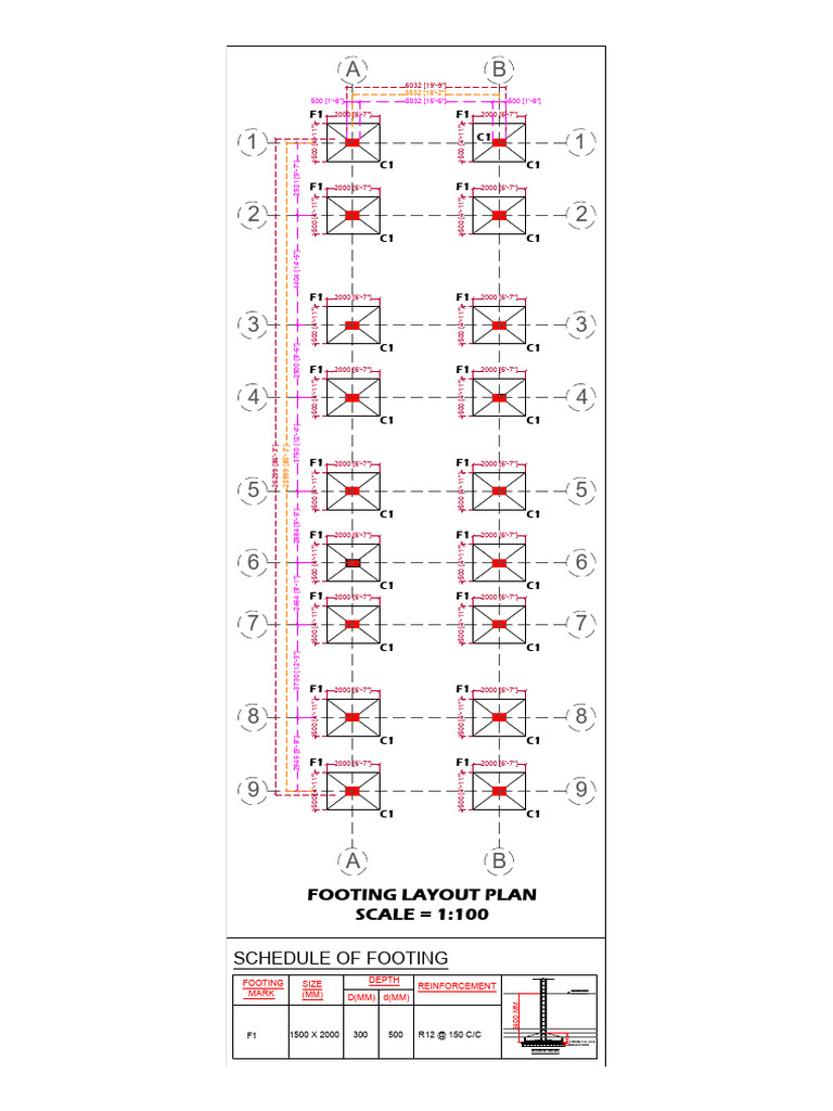 Footing Layout Plan | PDF