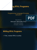 Writing RPAL Programs: Programming Language Principles
