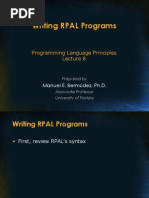 Writing RPAL Programs: Programming Language Principles