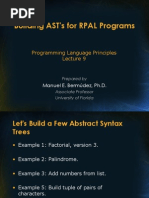 Building AST's For RPAL Programs: Programming Language Principles