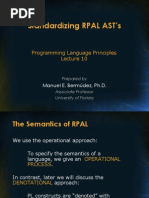 Standardizing RPAL AST's: Programming Language Principles